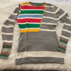 Obermeyer fitted color block knit sweater